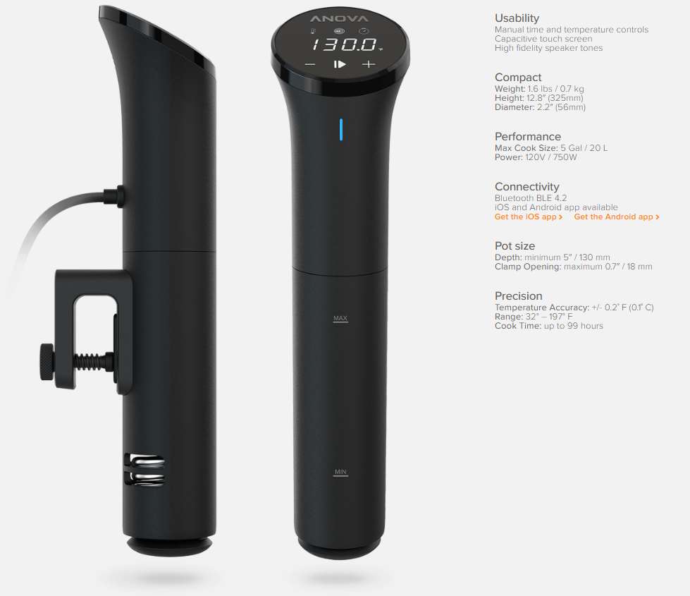 Anova Precision® Cooker Nano sous-vide stick 750W (Bluetooth)