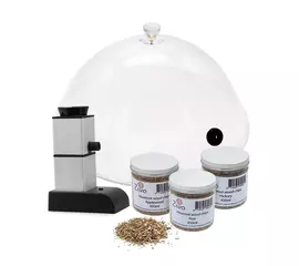 Ziva Smoke Bundle – Ziva Smoker Compact + Smoke Bell Ø36,5x15cm + Wood Moth (3 Geschmacksrichtungen à 450 ml)