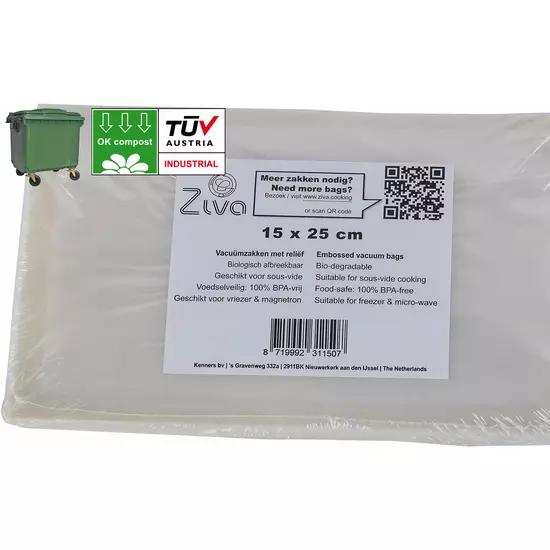 Ziva bio vacuum bags embossed 15x25cm